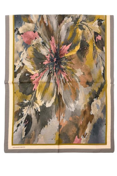 Benetton Patterned Fiore Shawl - 1043 - Mink