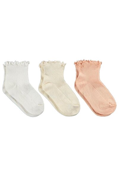 Civil Girls Bambu Basic Overlok 3-Piece Booties Socks for Girls 3-11 Years Old