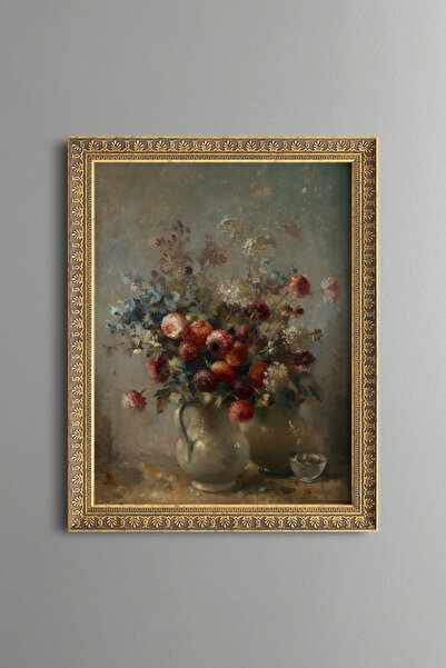 epiqart Colorful Wild Flowers in a Vase - Vintage Patterned Painting - Fine M...