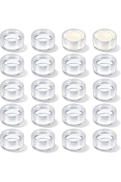 SYOSI 20 Pcs Clear Sample Pots, BPA Free Plastic Leak Proof Cosmetic Jars wit...
