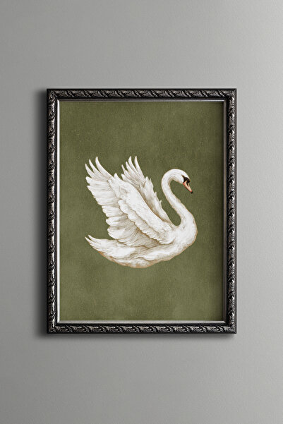 epiqart White Swan - Vintage Patterned Painting - Fine Model