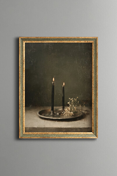 epiqart Silence by Candlelight - Vintage Patterned Painting - Fine Model