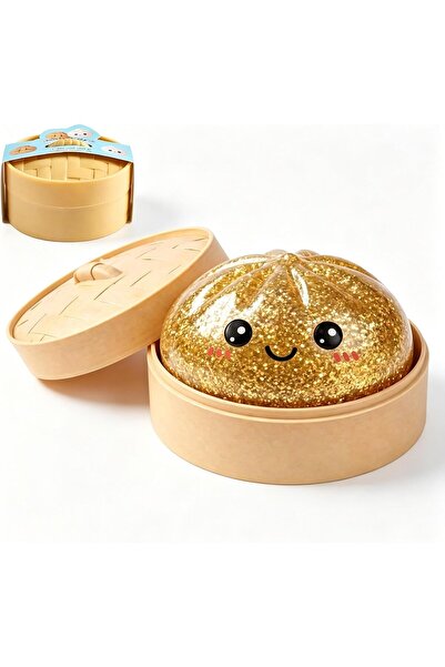 Generic Gold Glitter Bao Squishy Toys with Steamer, Soft Slow Rebound Squeeze...