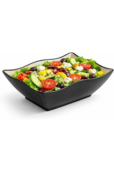 mastergold Melamine Rectangular Serving Plate with Wavy Edges – 20 x 14 x 6 c...