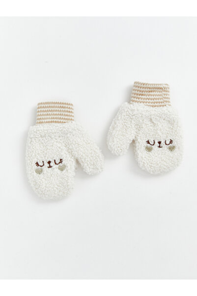 LC Waikiki Embroidered Striped Baby Girls' Plush Gloves