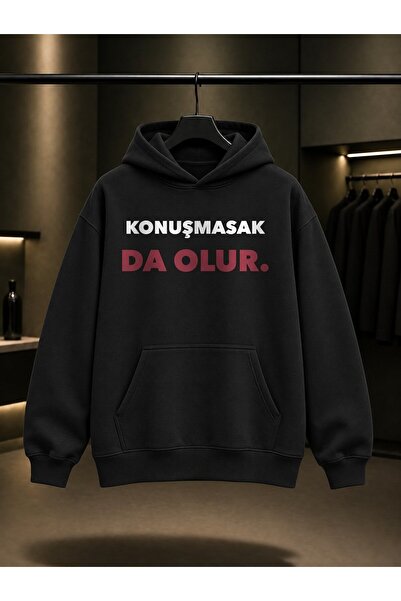 fame-stoned Let's Talk about It Printed Unisex 100% Cotton Hooded Sweatshirt