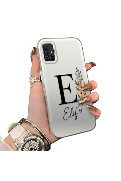 Hontinga Samsung Galaxy A51 Compatible Silicone Edge Hard Back Case Letter E ...