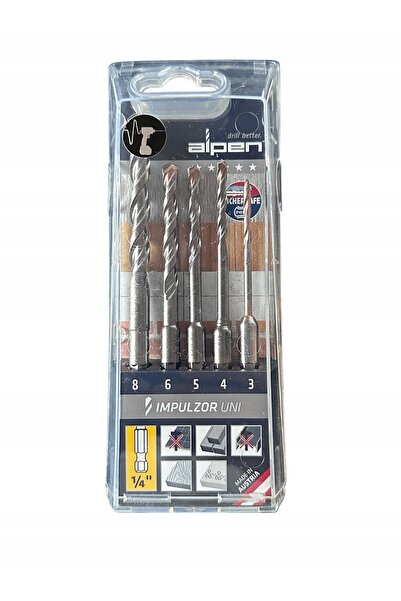 Alpen Set, biți universali Impulzor Uni fi 3/4/5/6/8 mm 0058100005100