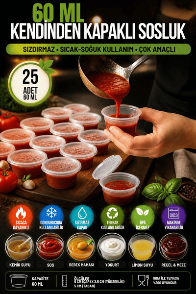 Mithra Life 25 Pieces 60 ml Leak-Proof Mini Storage Container Sauce Bowl Icebox Container Mit1364