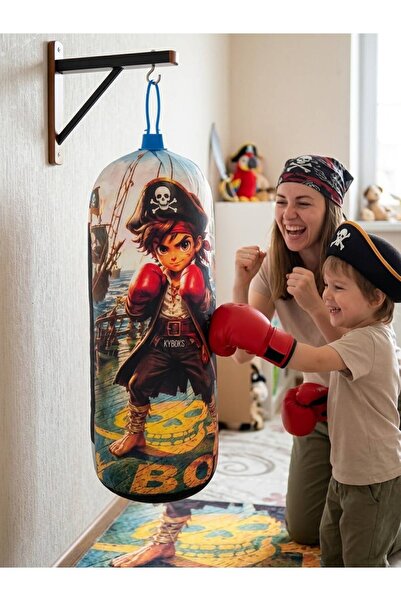 NOVAJOY Mini Boks Seti – Çocuklar İçin Askılı 45 cm Boks Torbası ve Eldiven S...