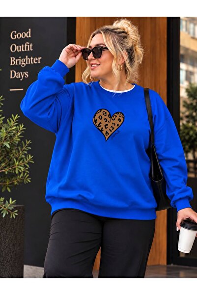 HELLO ROMA 3 Yarn Combed Cotton Plus Size Leopard Print Heart Printed Unisex ...