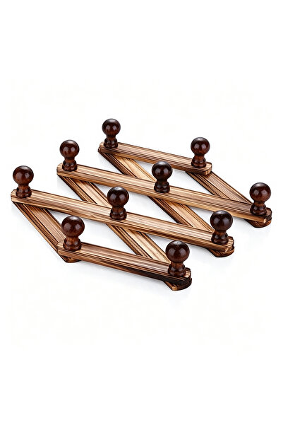 Generic Brand Wooden Accordion Wall Rack, Expandable Folding Peg Rack, Rustic...