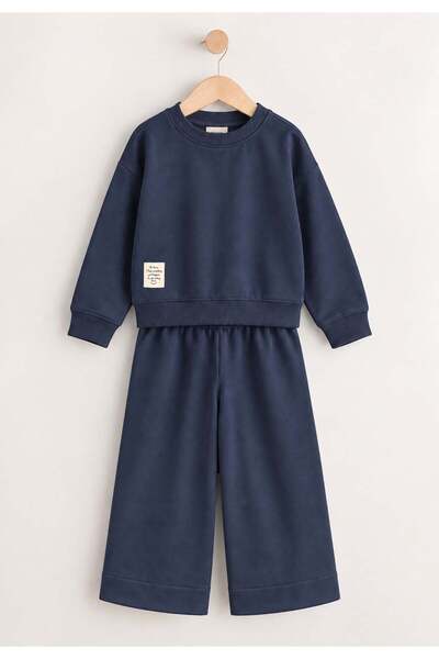 Cigit Sweatshirt Set 8-12 Years Old Navy Blue