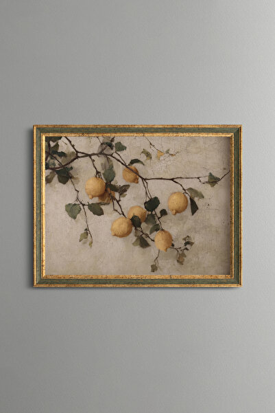 epiqart Lemon Branches - Vintage Patterned Painting - Fine Model