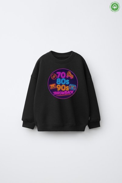 Generic Brand 70S 80S 90S Design Printed Unisex Kids Sweatshirt Ages 4-14