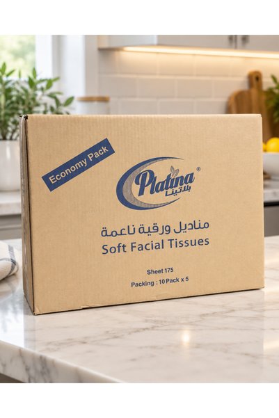 Platina مناديل ورقية 175 منديل فردي - 50 عبوة