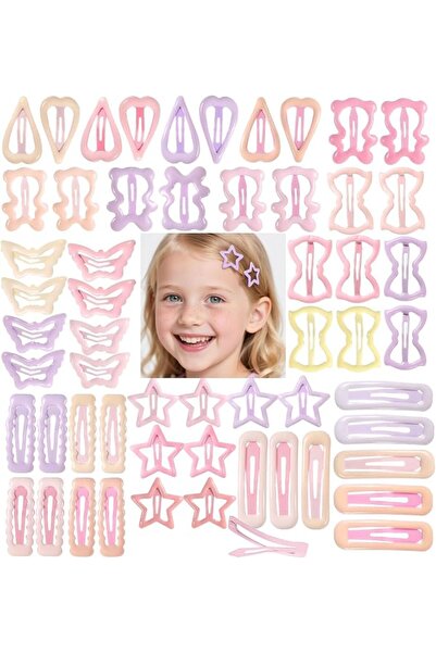 Bukela 56 Pcs Mini Metal Hair Clips for Girls, Cute Animal Star Design Hair B...