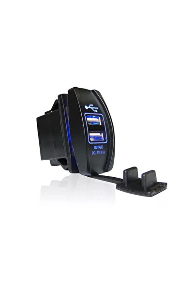 DELUXETUNING Incarcator dublu USB 3.1A , cu led albastru, Universal