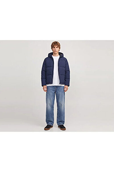 Jack & Jones معطف رجالي قابل للنفخ بغطاء للرأس Jjgalaxy Puffer مزود بسحاب ومب...