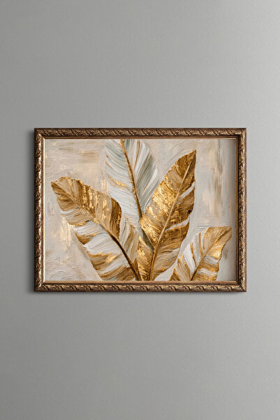epiqart Golden Leaves - Vintage Patterned Painting - Fine Model