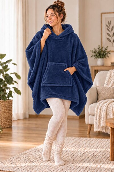 Mulberry Wellsoft Panço Kapüşonlu Giyilebilir Battaniye Oversize Sıcak Tutan ...