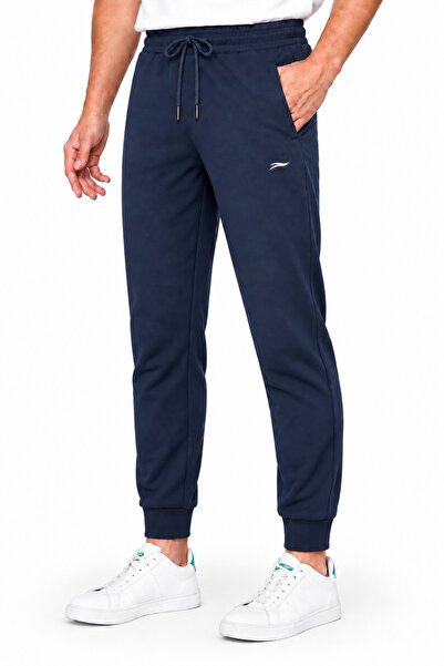 TRENDHİLL Men's Slim Fit Comfortable Cut Sweatpants 6502-Navy Blue