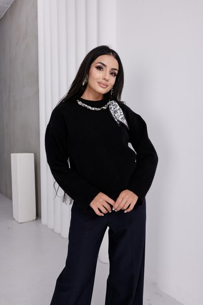 For Angels Pulover cu lanț și eșarfă