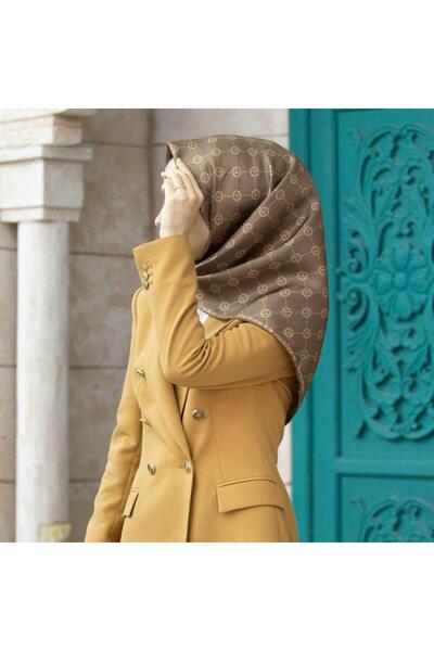 Vissona Twill Silk Scarf Brown