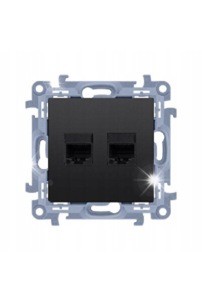Kontakt-Simon Priză de calculator Cat.5 RJ45 +RJ12 SIMON 10 C5T.01/49 Negru mat
