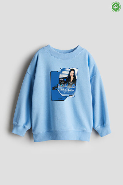 No9Wear Manifest Grubu Zeynep Zoktay Basklı Kız Çocuk Sweatshirt 4-14 Yaş
