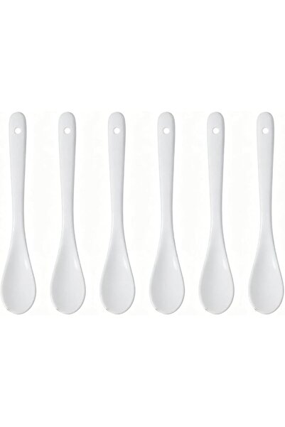 Sweet seven Ceramic Serving Spoons, Set of 6 with Hanging Holes for Easy Stor...
