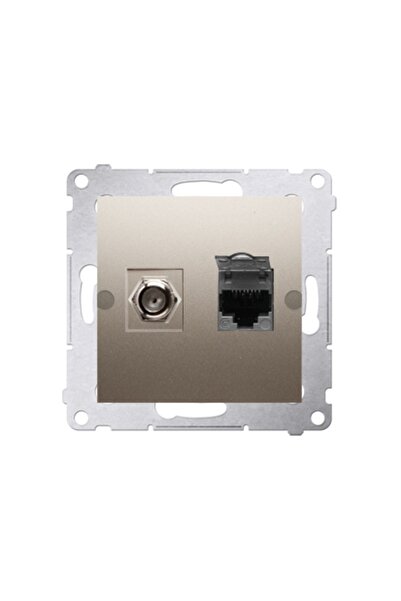 Kontakt-Simon Priză tip F + RJ45 pentru calculator SIMON 54 GOLD