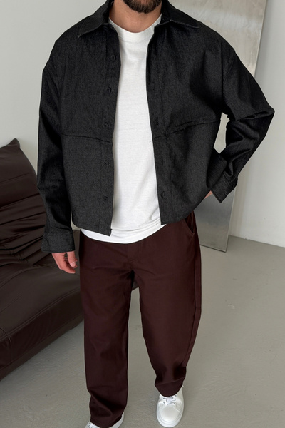 Livio Ferri Kiffa Boxy Fit Seasonal Buttoned Men's Denim Jacket with Pockets