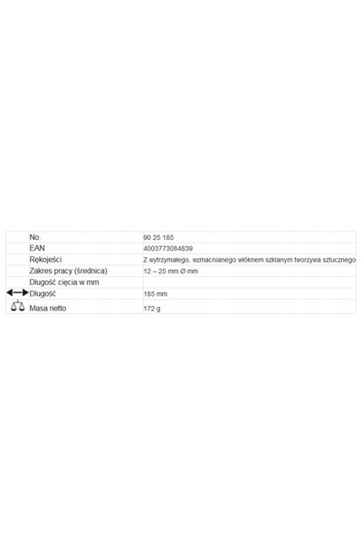 Knipex tăietor de țevi din plastic 90 25 185