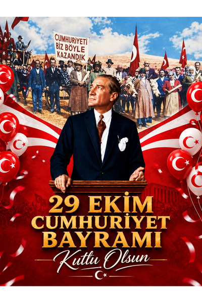 PROMISEBACKDROP2 150x200 cm, Cumhuriyeti Biz Böyle Kazandık 29 Ekim Cumhuriye...
