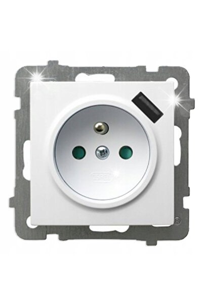 OSPEL Priză încărcător USB A 5V 2,1A AS GP-1GZPUSB/m/00 ALB