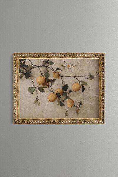 epiqart Lemon Branches - Vintage Patterned Painting - Fine Model