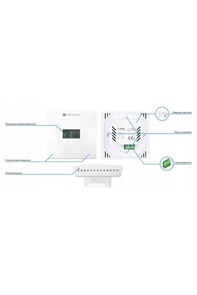 Afriso Termostat de cameră wireless, regulator de temperatură, 230 V AC