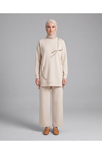 BURRASCA Stone-Embellished Soft Textured Flexible Premium Suit