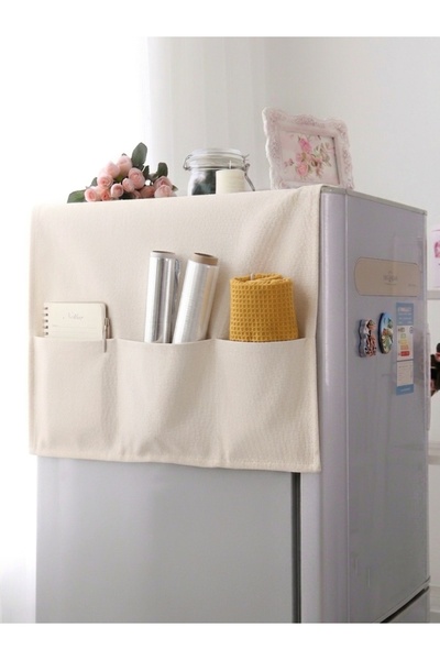 Life Line Refrigerator Top Cover – Kitchen Organizer with Pockets – Practical...