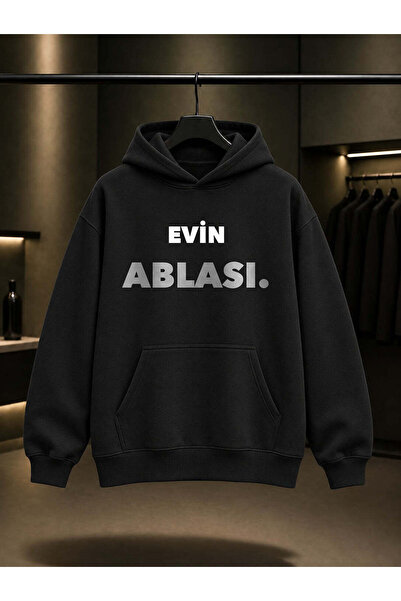 fame-stoned Evin Ablası Written Printed Unisex 100% Cotton Hooded Sweatshirt