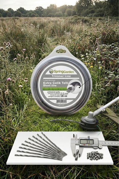 KL HOME 3.30 mm / Extra Çelik Telli BAHÇE ÇİM OT TIRPAN MİSİNASI