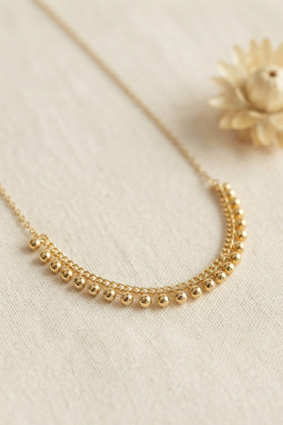 Skygo Gold Brass Topcuk Model Women's Necklace Tj-Bko11251