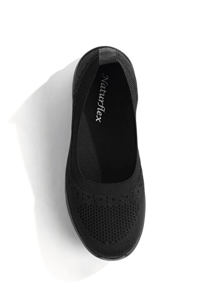 Tonny Black Kadın Siyah Siyah Triko Günlük Loafer Ayakkabı