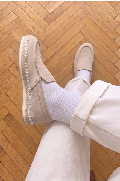 Livio Ferri Radal Suede Look Genuine Leather Inner Lining Straw Sole Men's Lo...