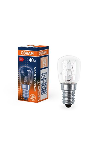 OEM Osram Special Oven bulb, T26, E14, 40 W, 300 lm, warm light 2600 K, for oven