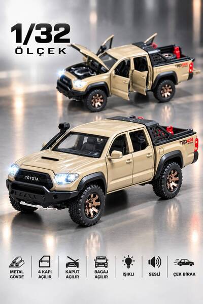 Fidan oyuncak Toyota Tacoma Trd 4x4 Off-Road Model Araba 1/32 Ölçek Diecast M...