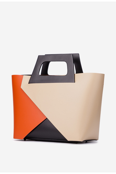 Dasha Geanta dama shopper din piele naturala multicolora