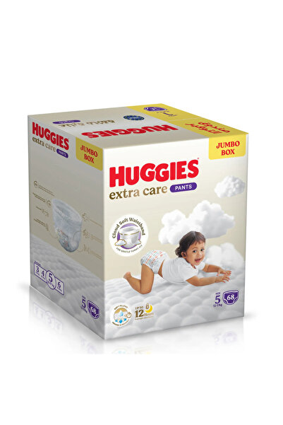 Huggies حفاضات إكسترا كير، مقاس 5، 68 قطعة، علبة جامبو