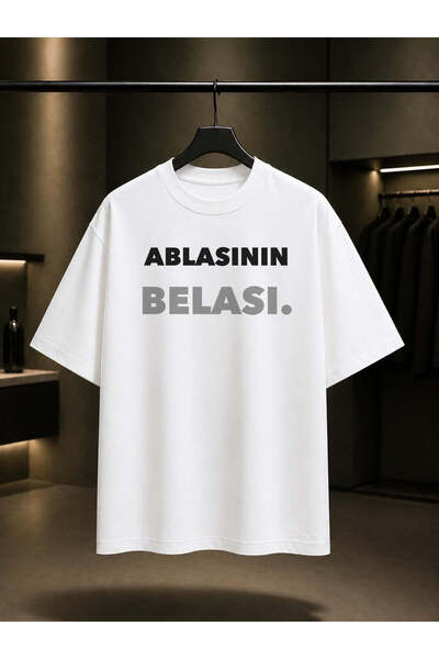 fame-stoned Ablas'In Belası Written Printed Unisex 100% Cotton T-Shirt